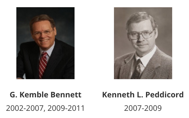 Headshots of TEES directors, G. Kemble Bennett 2002-2007, 2009-2011 and Kenneth L. Peddicord 2007-2009.