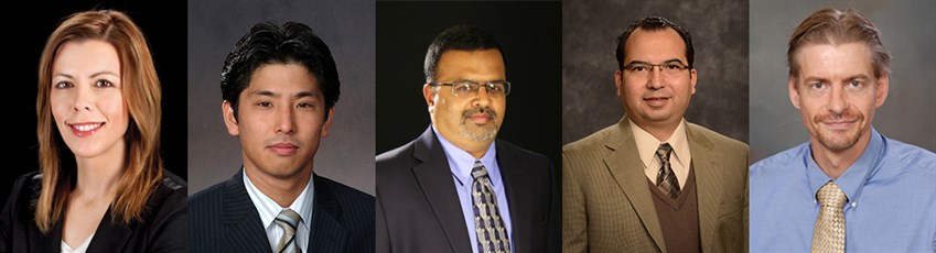 From Left to Right: Dr. Melissa A. Grunlan, Dr. Arum Han, Dr. Arul Jayaraman, Dr. Raymundo Arroyave and Dr. Zachary Grasley