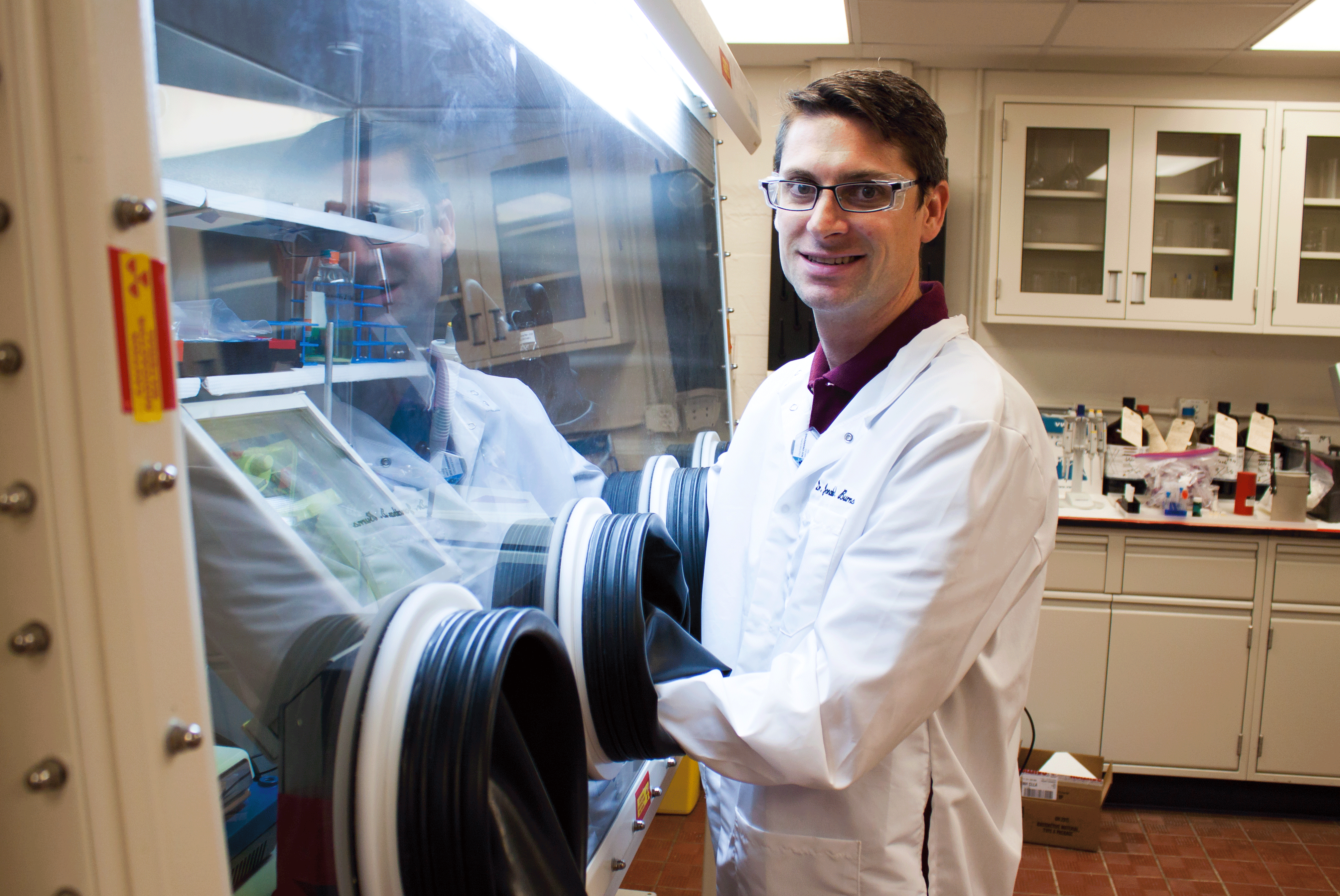 Dr. Jonathan Burns in lab.