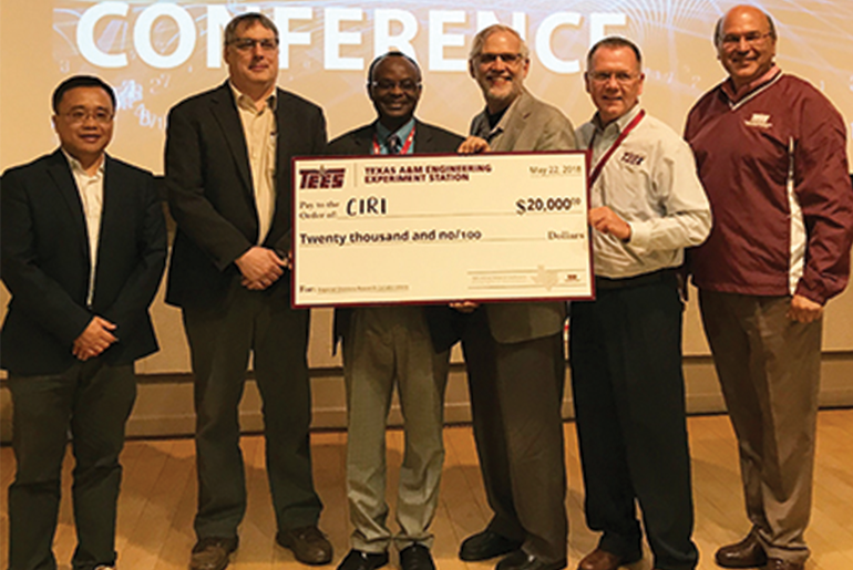 Team of researchers from Texas A&amp;M University-Corpus Christi being awarded a check of twenty thousand dollars