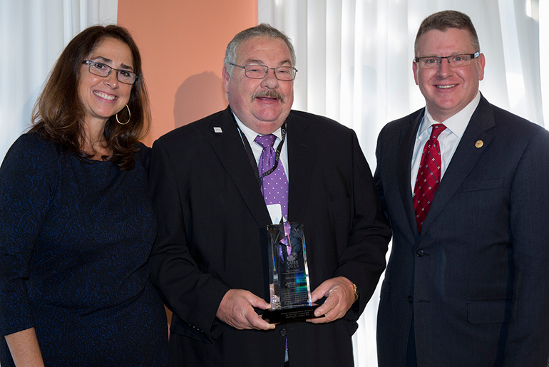 CATEE Executive Director Betin Bilir Santos (left), Brian Yeoman and Texas Rep. Tony Dale at the annual CATEE Awards.