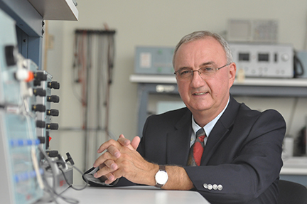 Dr. Mladen Kezunovic in electric lab.