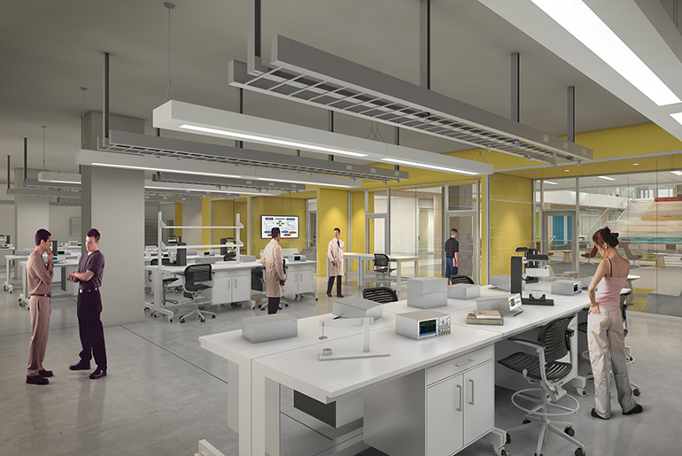 3D rendered image of Zachry common lab facility.