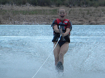 Lisa Bratton water skiing.