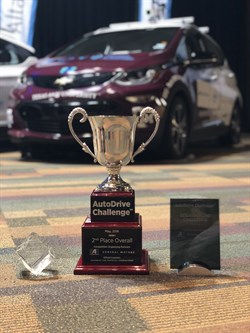 2nd place prize won by TAMU students at AutoDrive challenge 2018