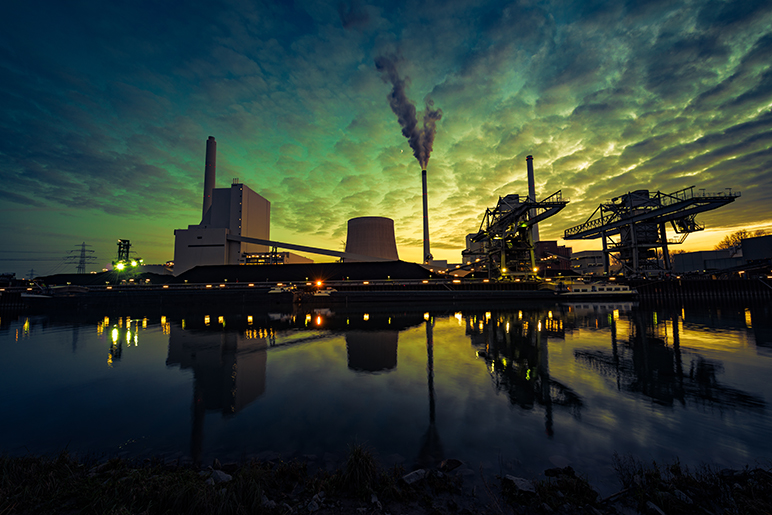 Power Plant in sunset.