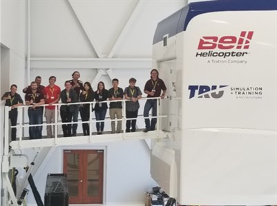 MXET students on an industry field trip to tour Bell Helicopter training center