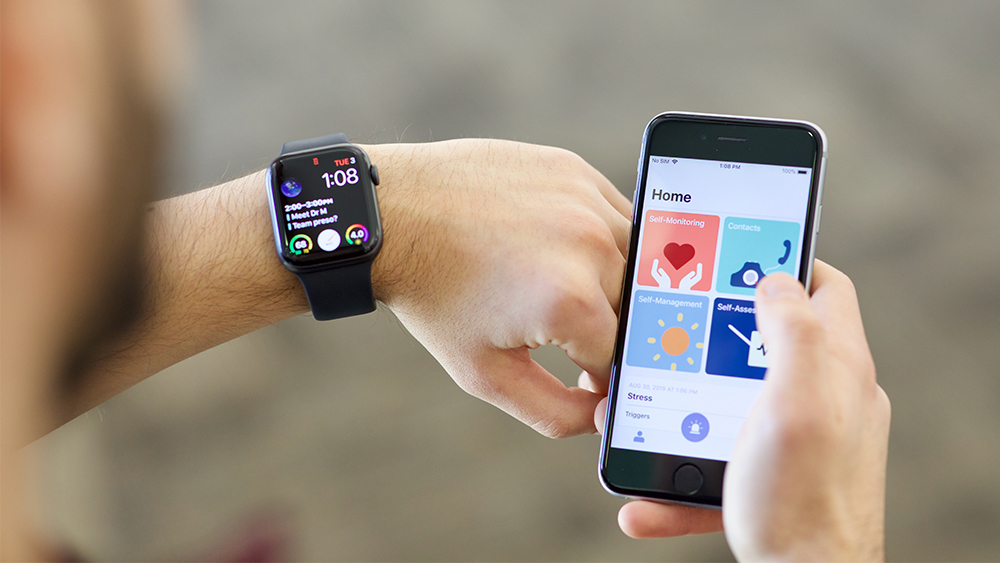 Smart watch and an iPhone application depicting health data