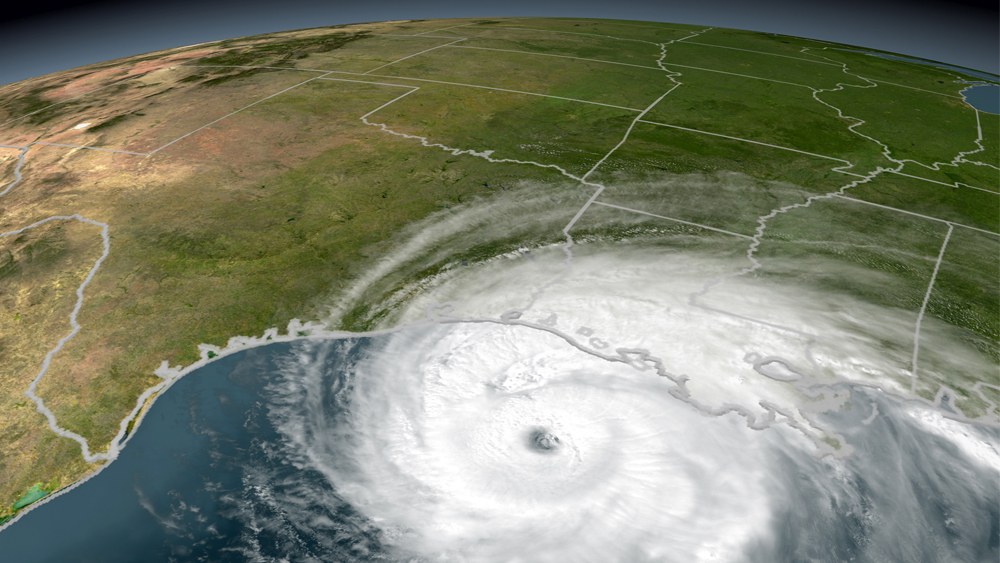 Image of hurricane approaching the Gulf of Mexico