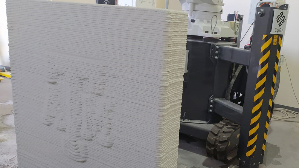 3D-printed concrete wall