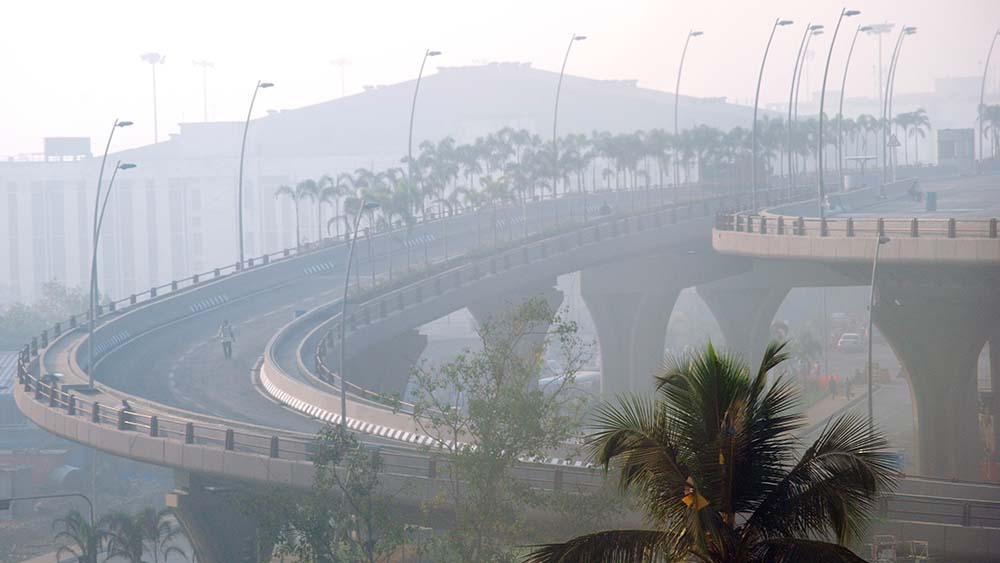 A city with severe smog