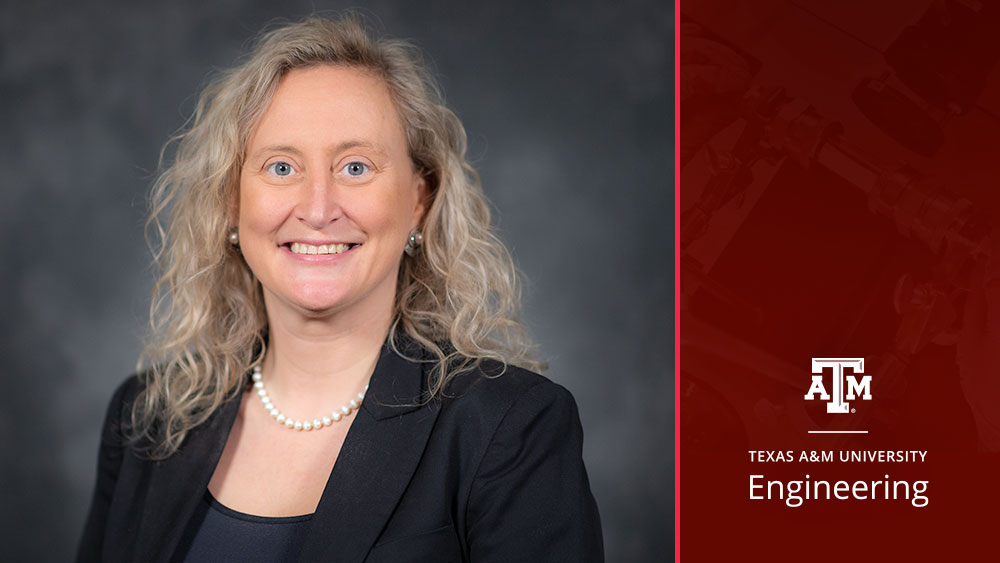 Portrait of Dr. Tracy Hammond and the Texas A&amp;M University Engineering logo